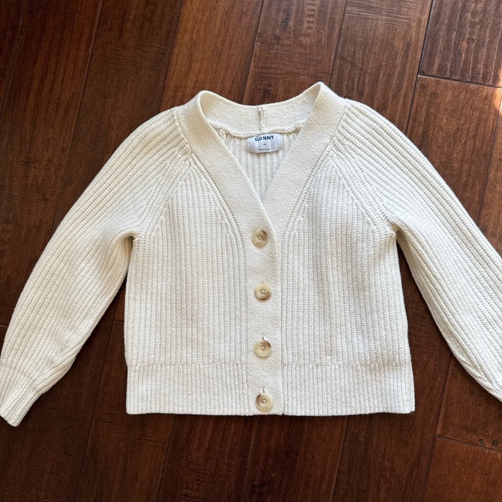Old Navy Women's Ivory Button-Up Cardigan